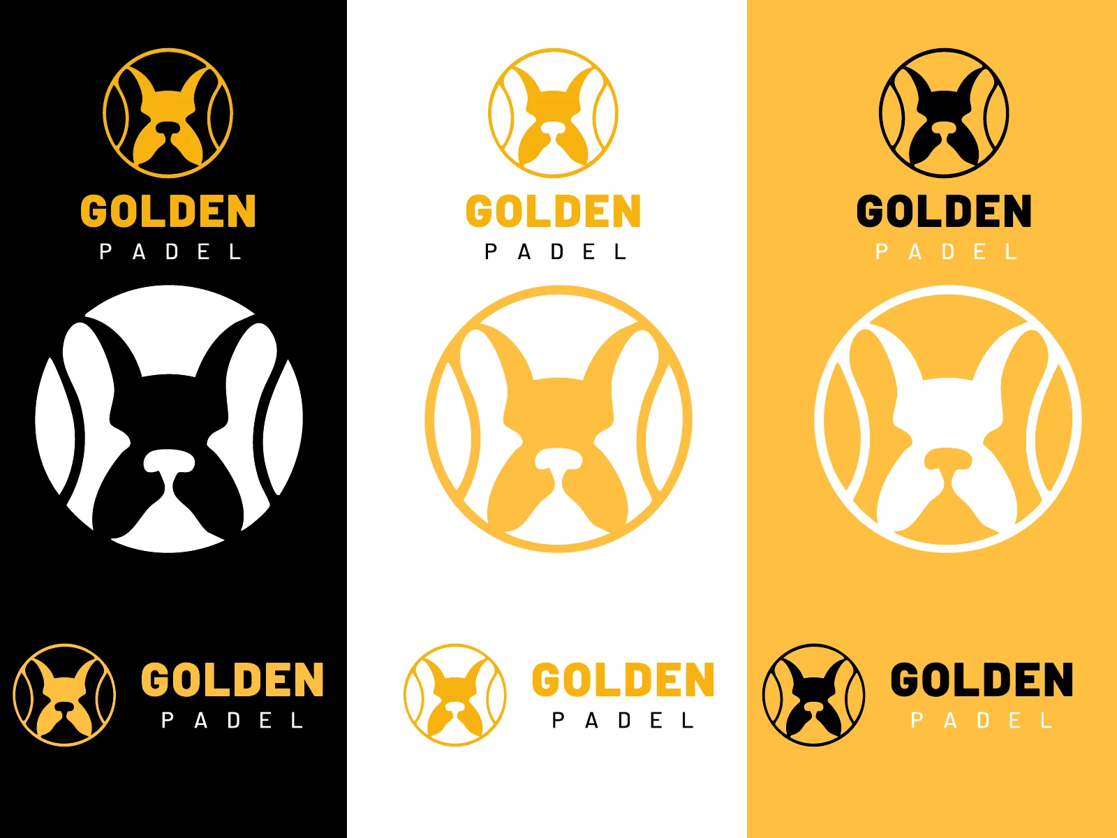Golden Padel: varianti e proporzioni del logo nella presentazione originale