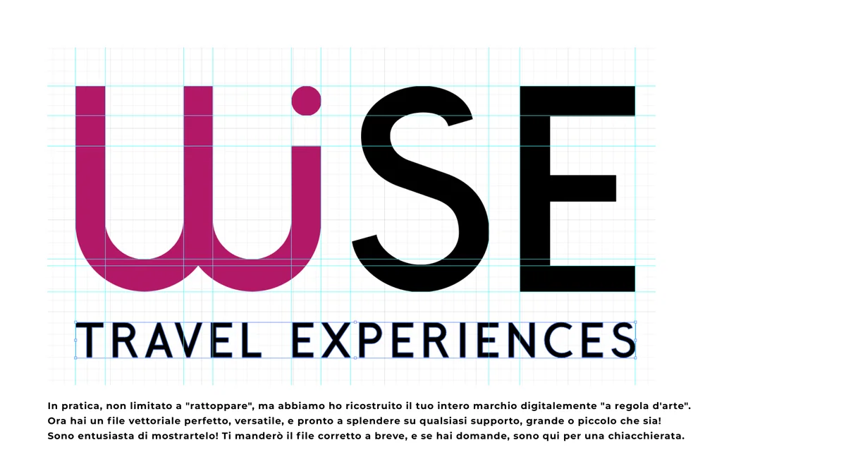 Wise Tours - ricostruzione finale del logo vettoriale
