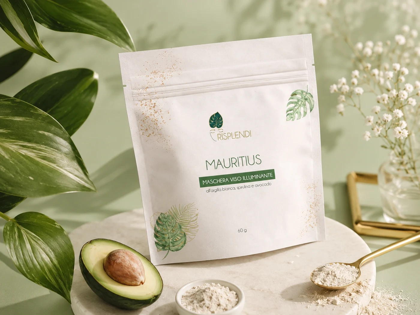 Risplendi: Un linguaggio botanico per il packaging skincare.